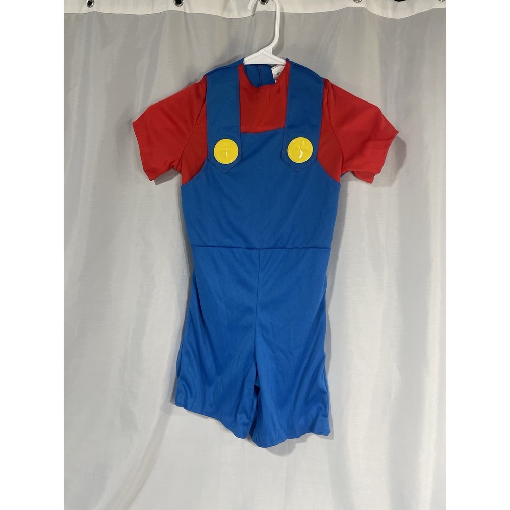 SUPER MARIO 2 pc HALLOWEEN COSTUME JUMPSUIT HAT size Small 4-6 pretend play, too